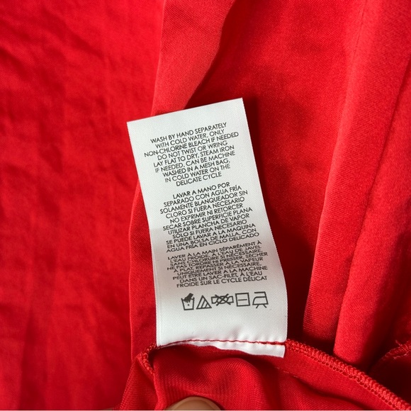 CAbi Complete Top | Ruby Red Sleeveless Blouse | Bold Colorblock Tee - Picture 7 of 12